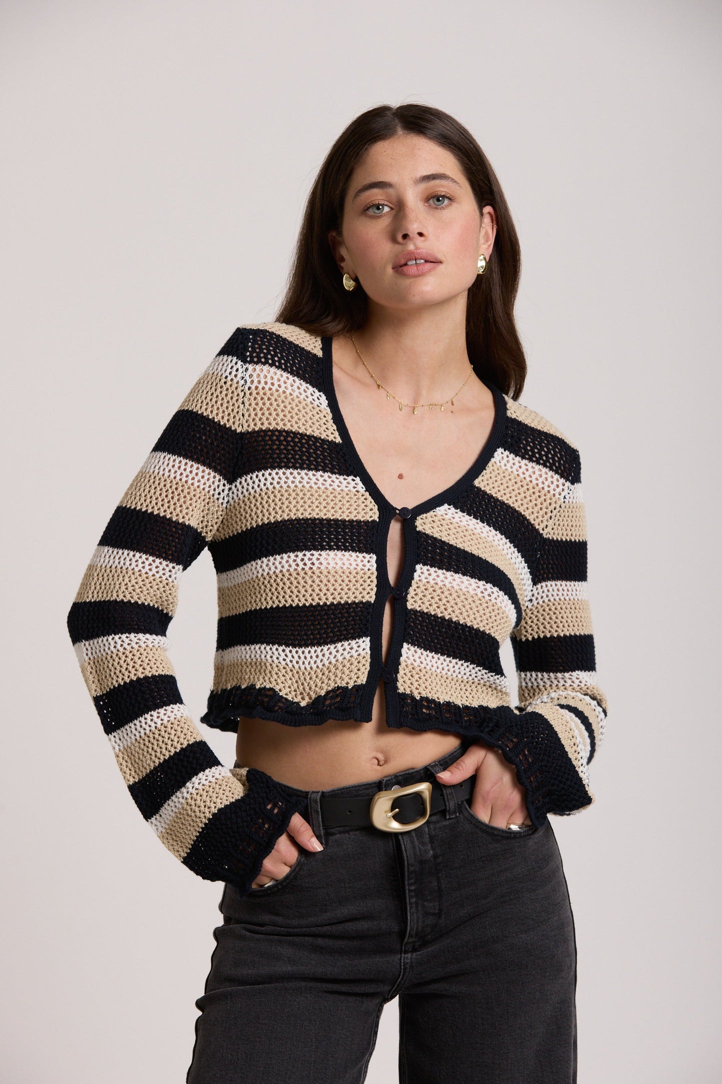 Aqua Knitted Organic Cotton Cardigan