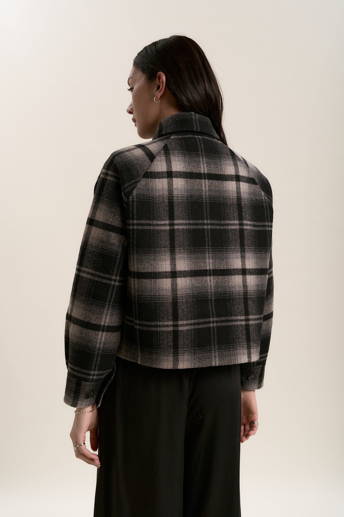 The Zip Front Wool Blend Cropped Coat
