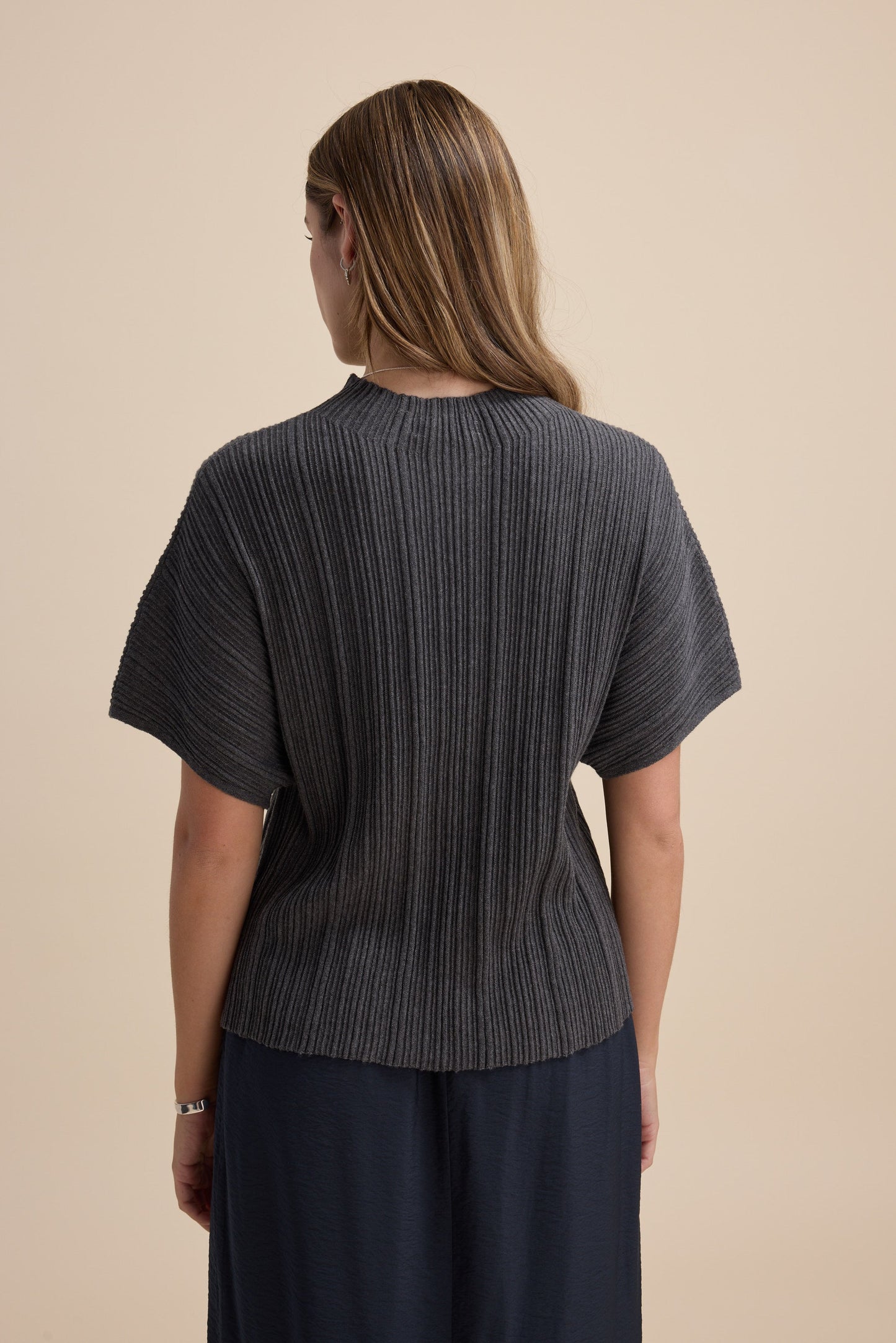 Briana Cotton Cashmere Ribbed Top
