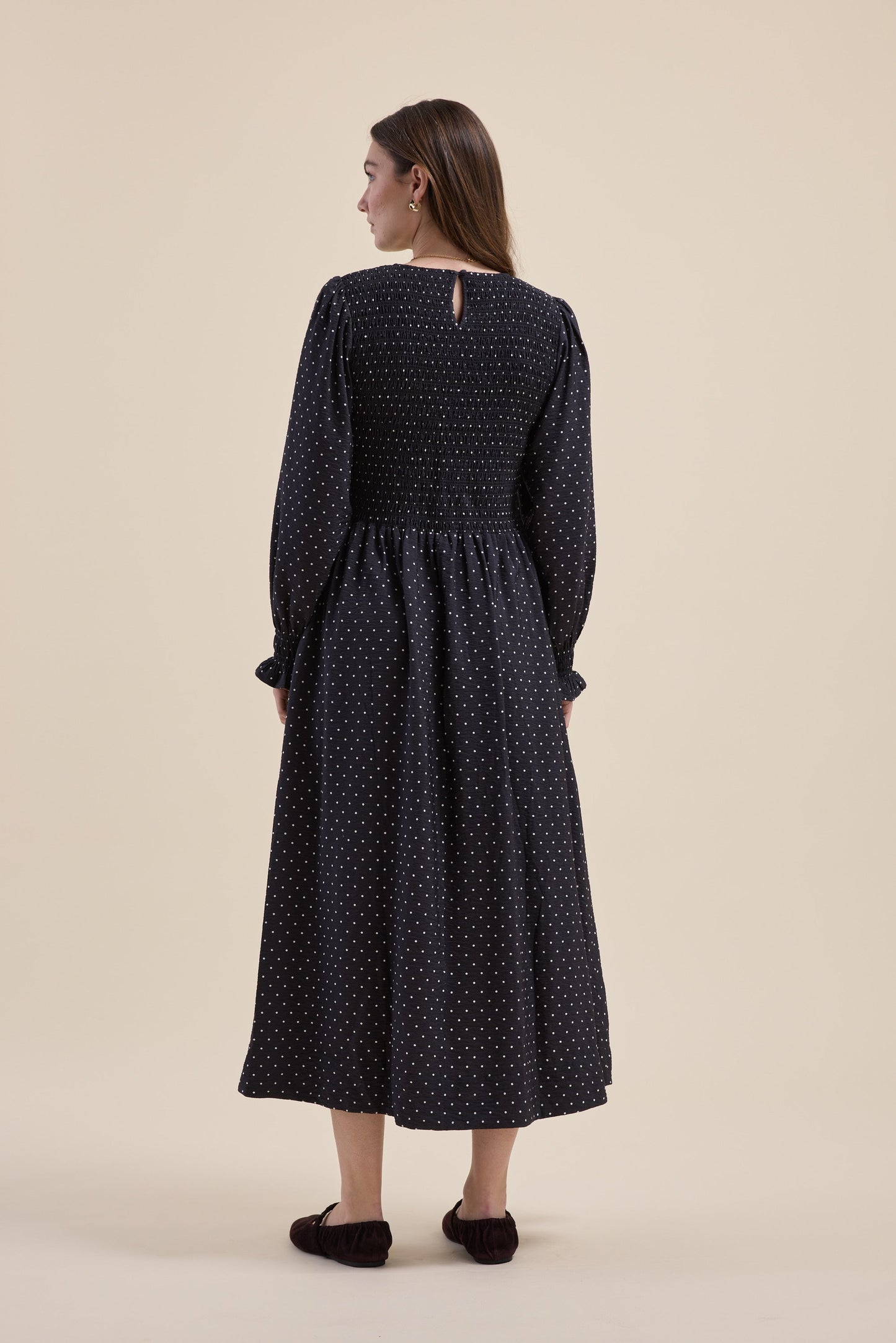 Brooke Shirred Long Sleeve Dress