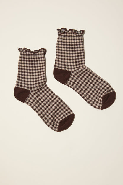 Rosie Gingham Ruffle Socks