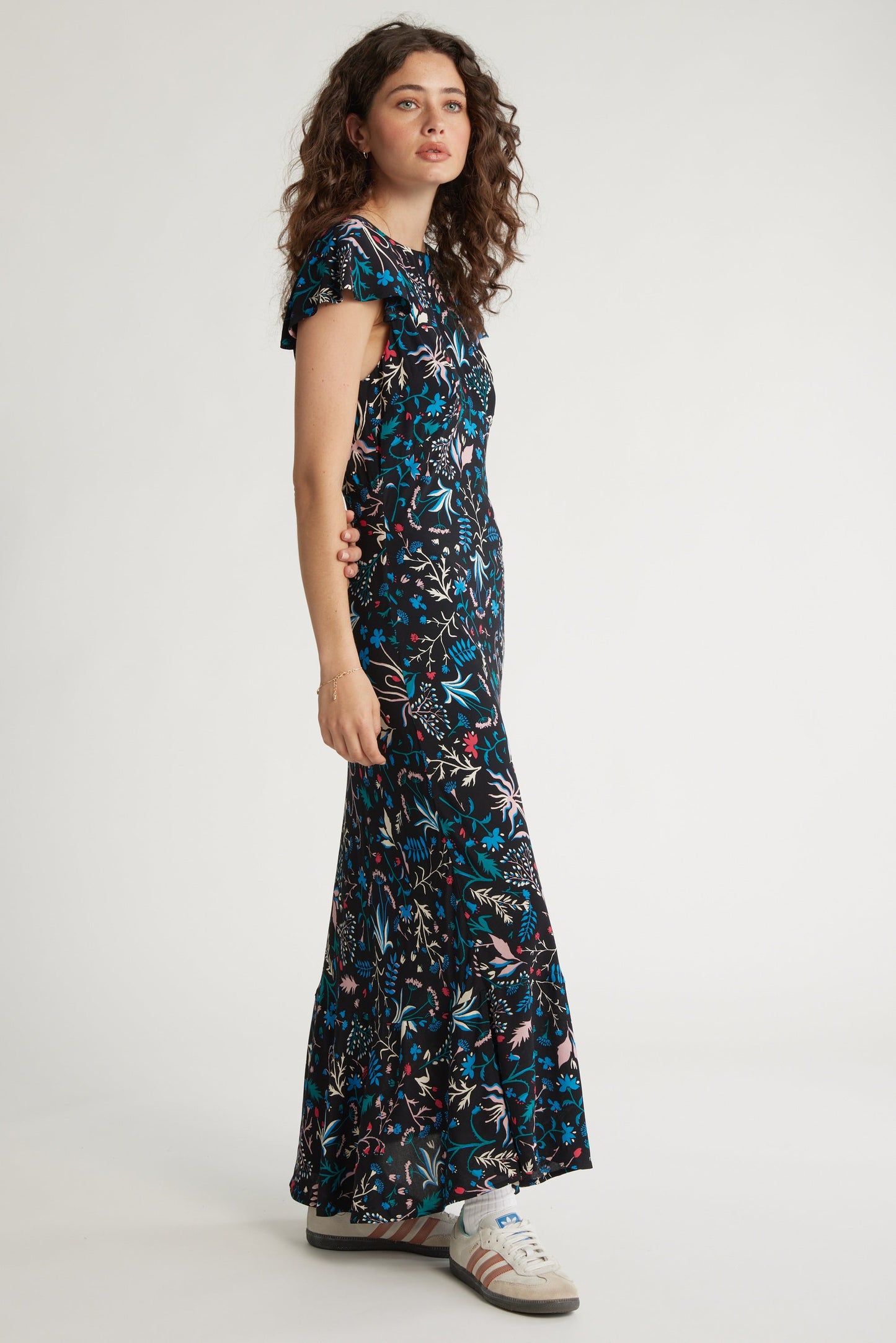 Anna Bias Cut Frill Detail Dress