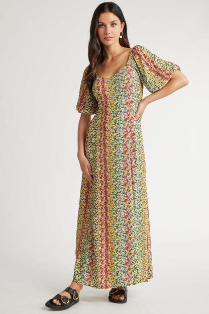 Elsie Puff Sleeve Midi Dress