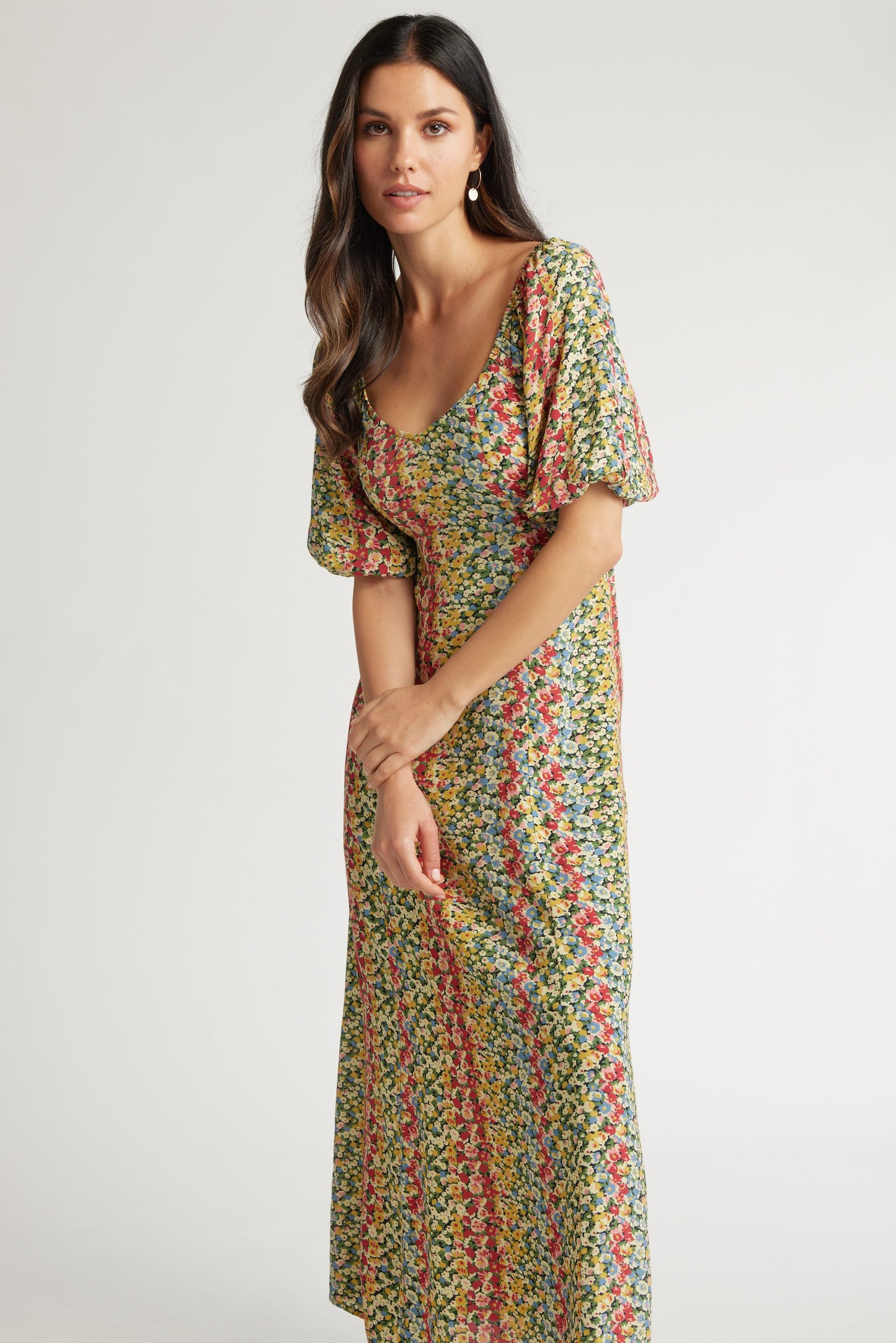 Elsie Puff Sleeve Midi Dress