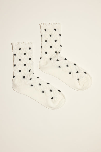 Saskia Heart Crew Socks