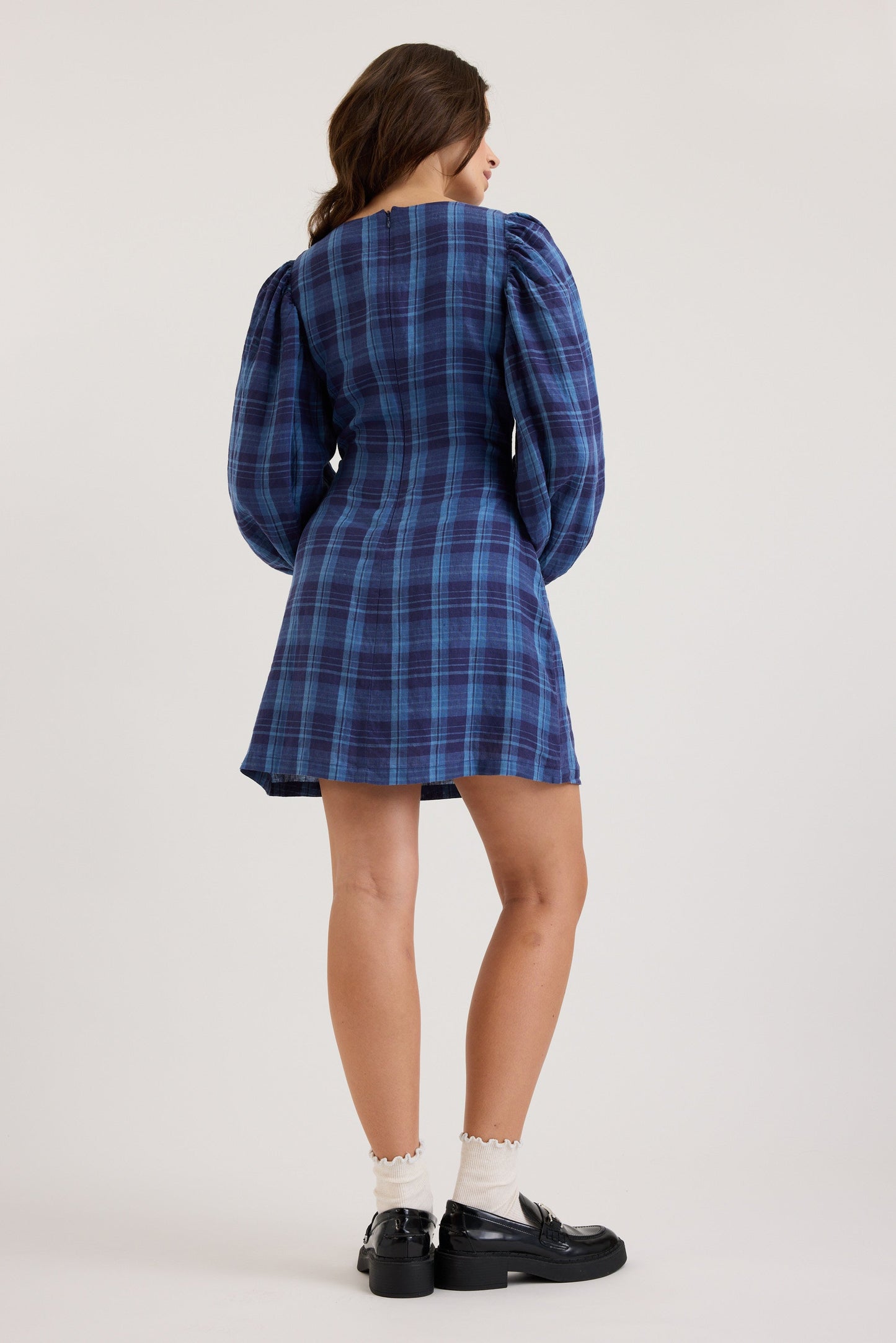Carla Linen Check Dress