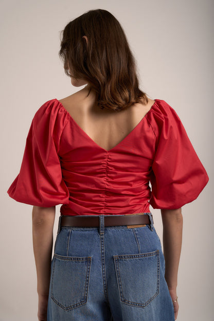 Petal Puff Detail Blouse