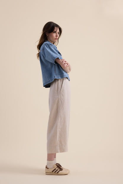 High Tide Linen Crop Pants