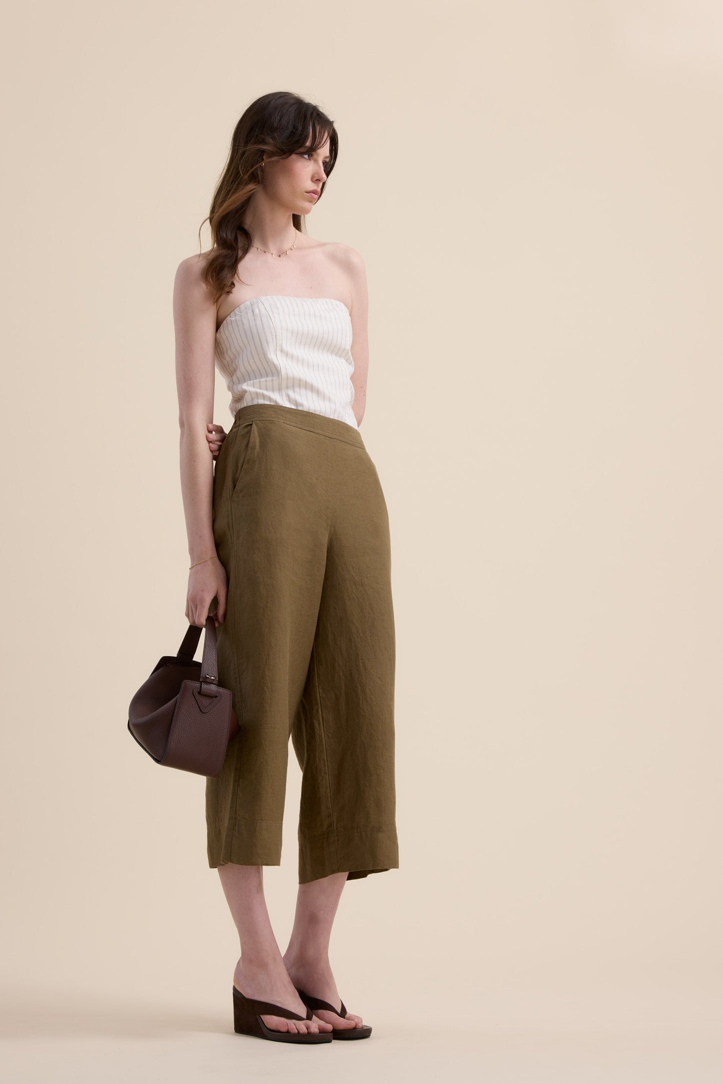 High Tide Linen Crop Pants