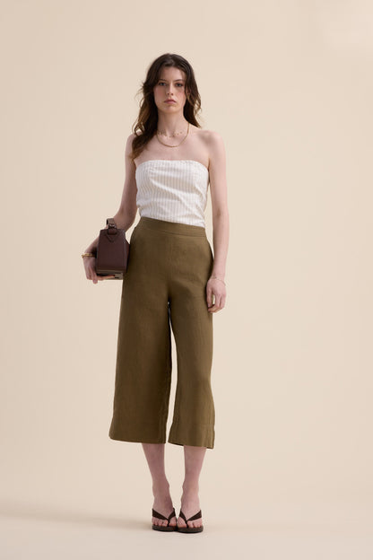 High Tide Linen Crop Pants