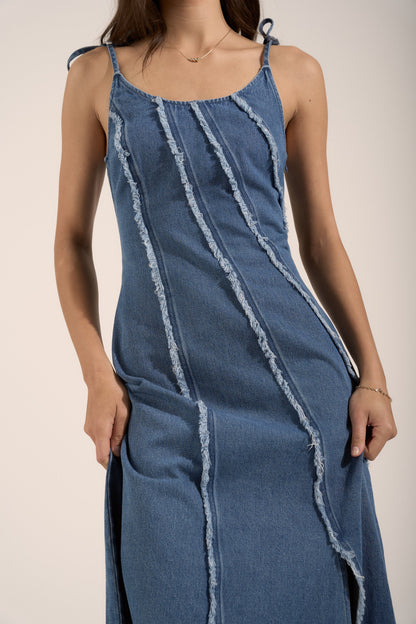 Rosa Denim Panel Detail Dress