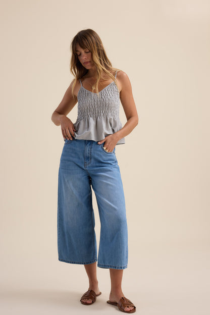 Derby Wide Leg Cropped Jeans
