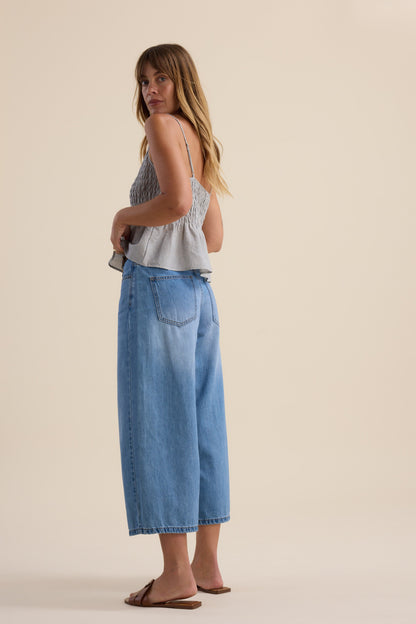 Derby Wide Leg Cropped Jeans