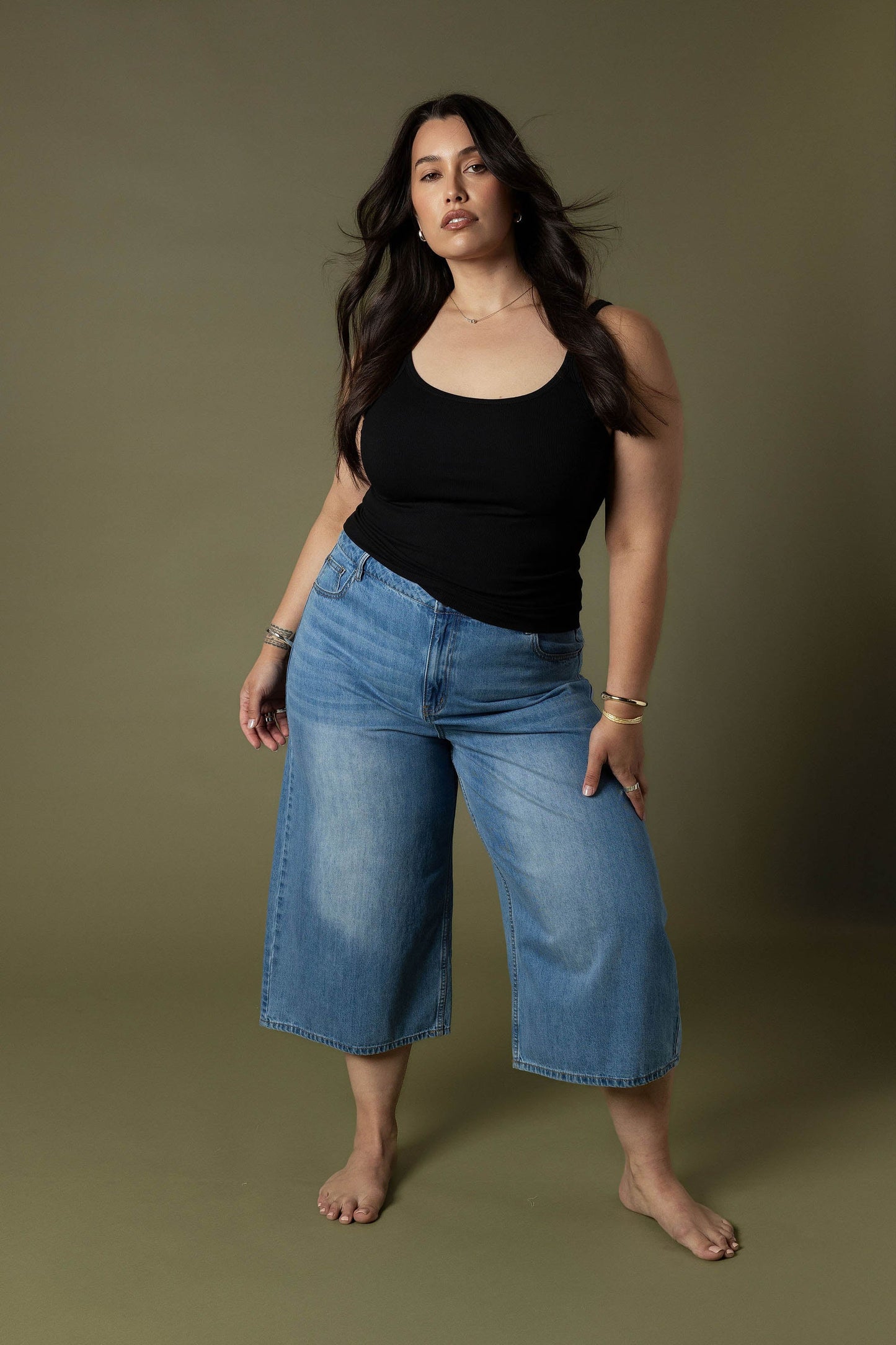 Derby Wide Leg Cropped Jeans