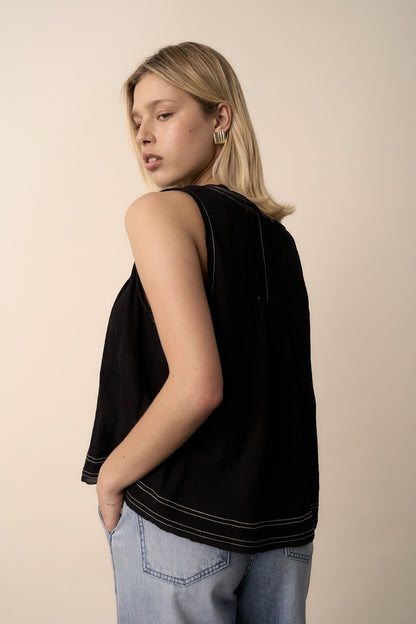 Wren Contrast Stitch Sleeveless Top