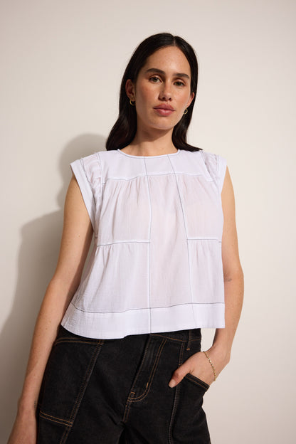 Elsie Stitch Detail Shell Top