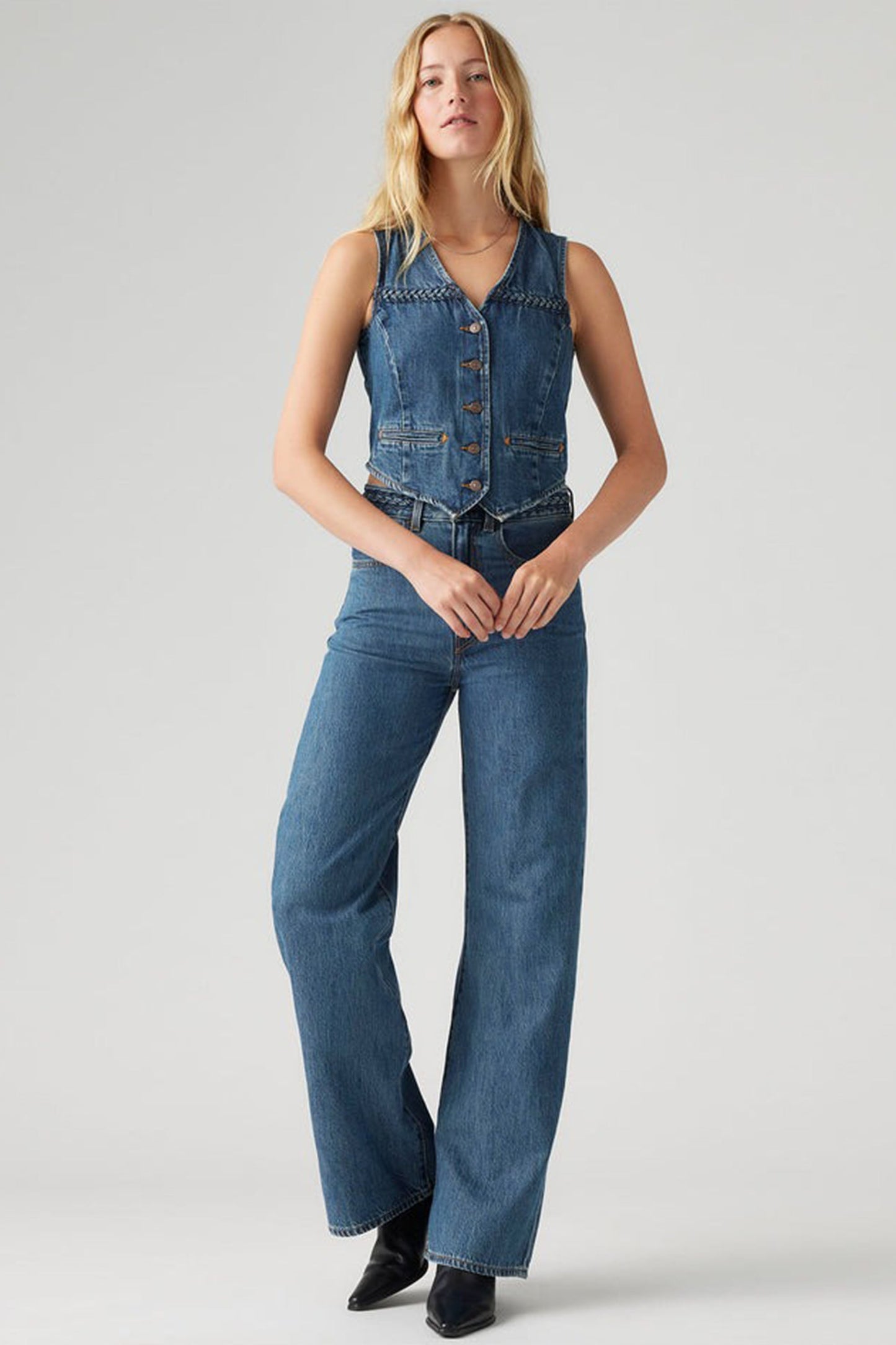 Levi's Ribcage Braided Wide Leg Jeans