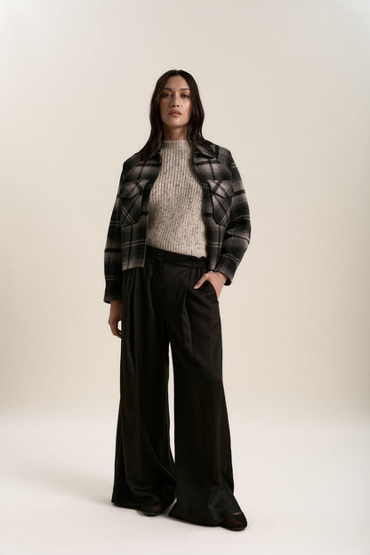 The Zip Front Wool Blend Cropped Coat