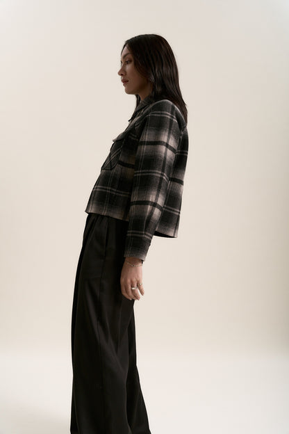 The Zip Front Wool Blend Cropped Coat