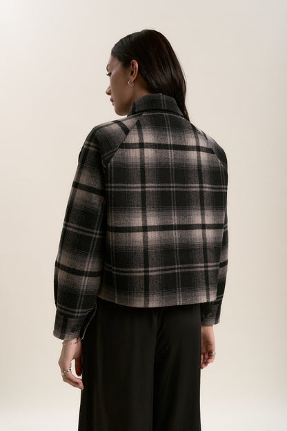 The Zip Front Wool Blend Cropped Coat