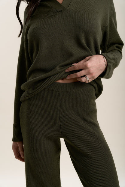Elementary Merino Blend Wide Leg Jogger