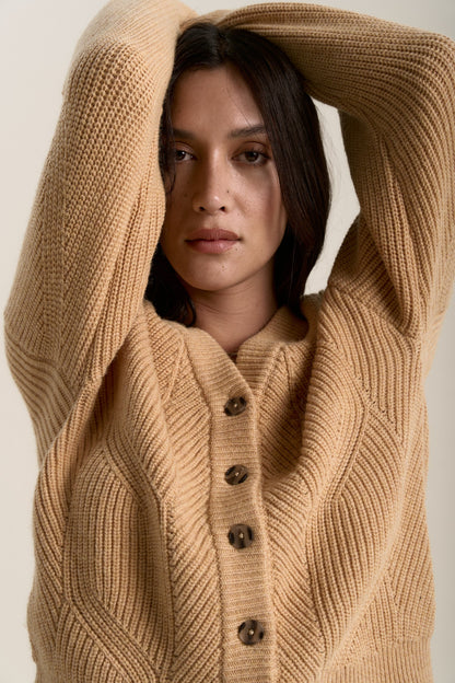 Olive Chunky Knit Cardigan