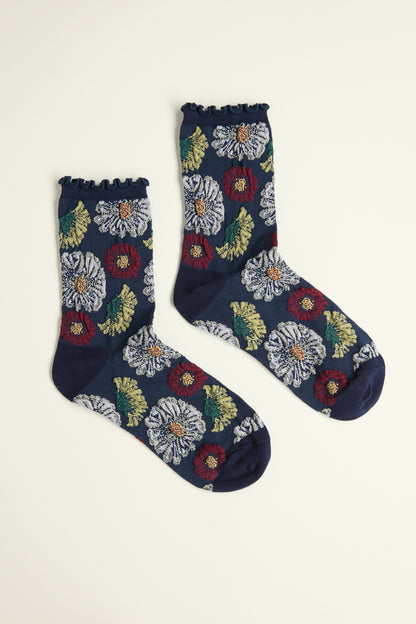 Athena Floral Crew Socks