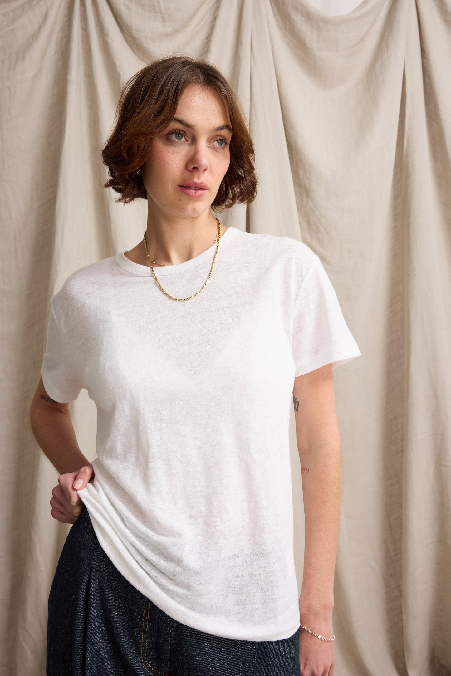 Elementary Linen Crew Neck Tee