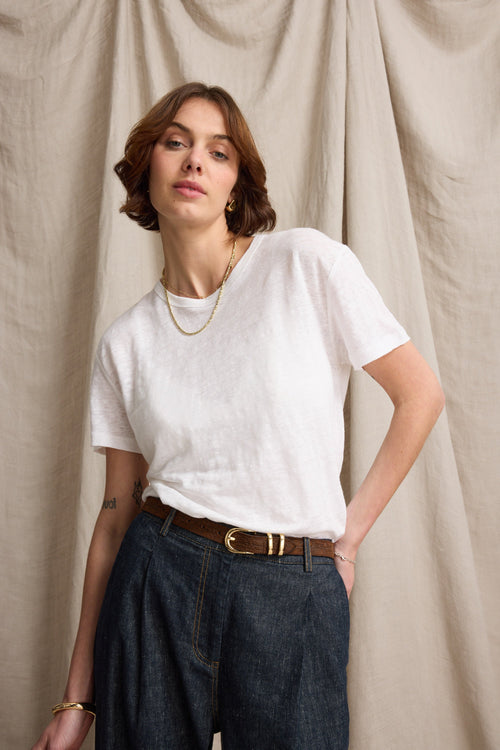 Elementary Linen Crew Neck Tee