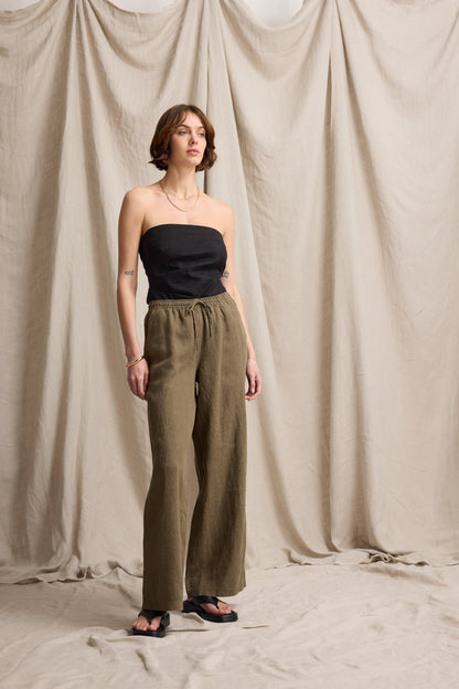 Elementary Wide Leg Linen Pants