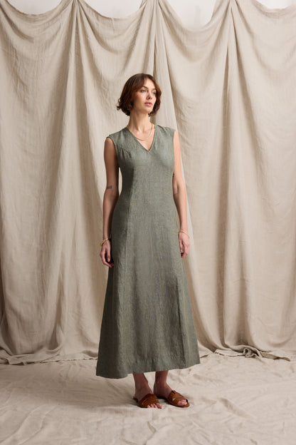 Alice V Neck Linen Dress