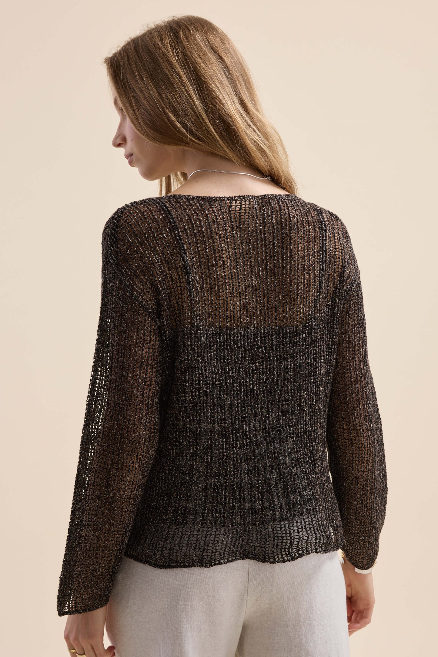Elementary Linen Mesh Knit Sweater