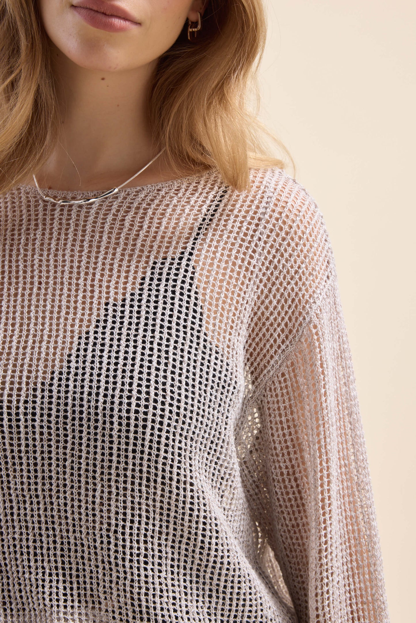 Elementary Linen Mesh Knit Sweater
