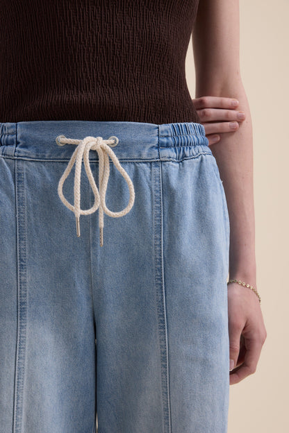 Elementary Drawstring Crop Jeans