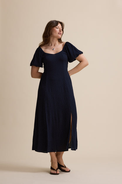 Anita Puff Sleeve Midi Dress