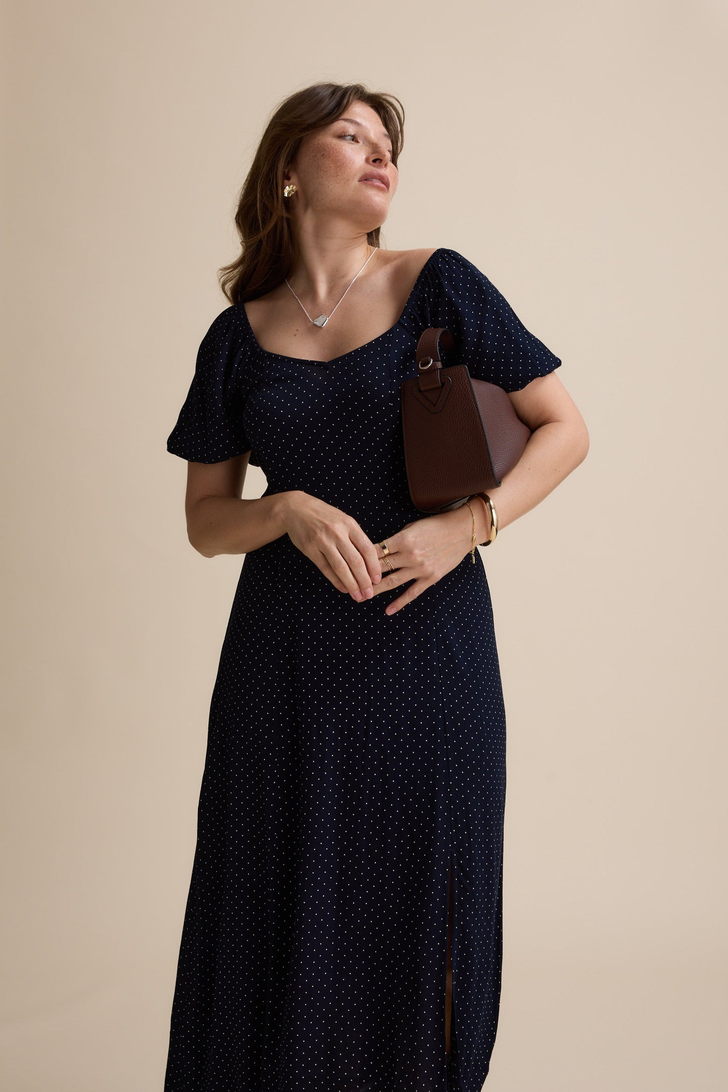 Anita Puff Sleeve Midi Dress