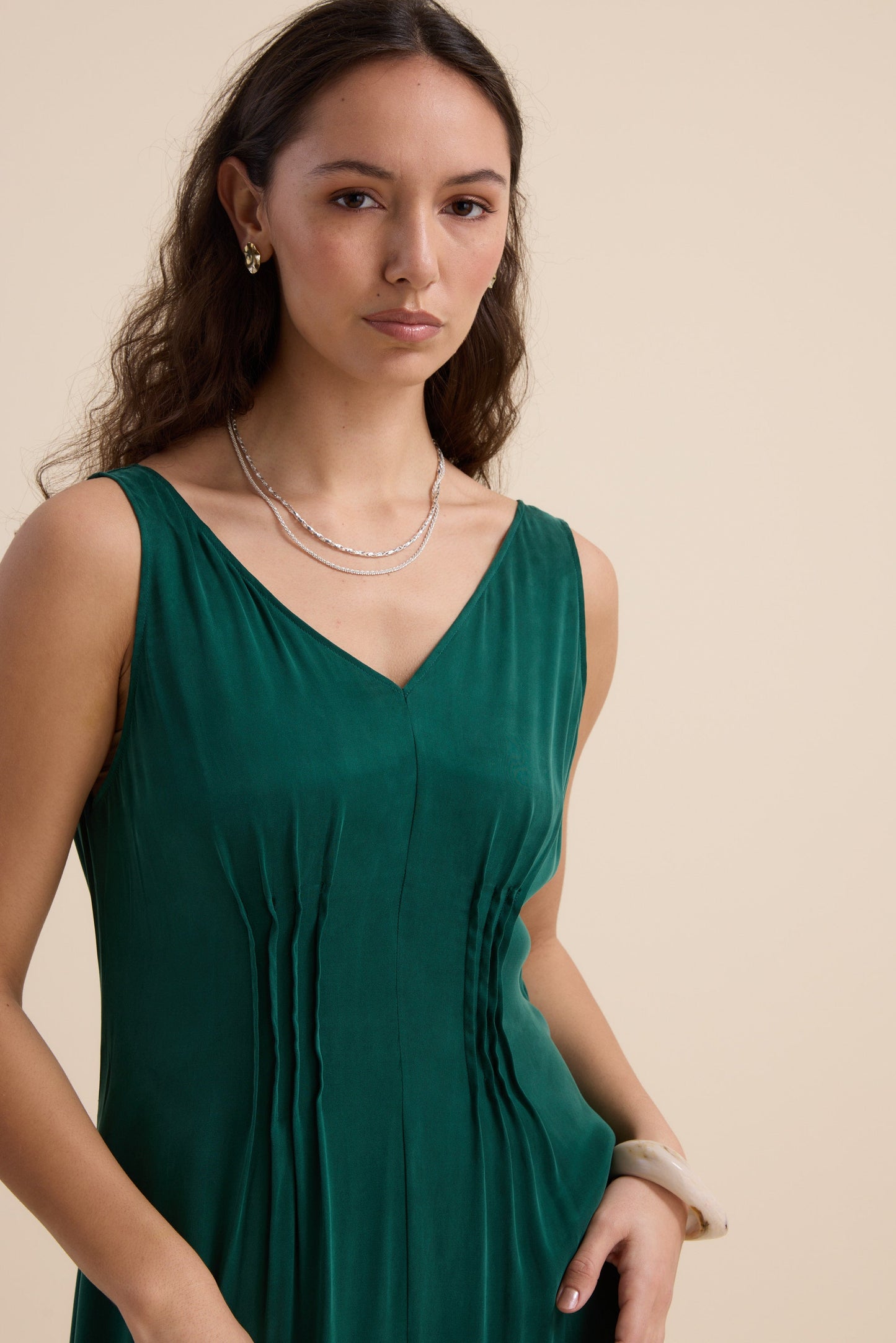 Cara Pleat Detail Dress