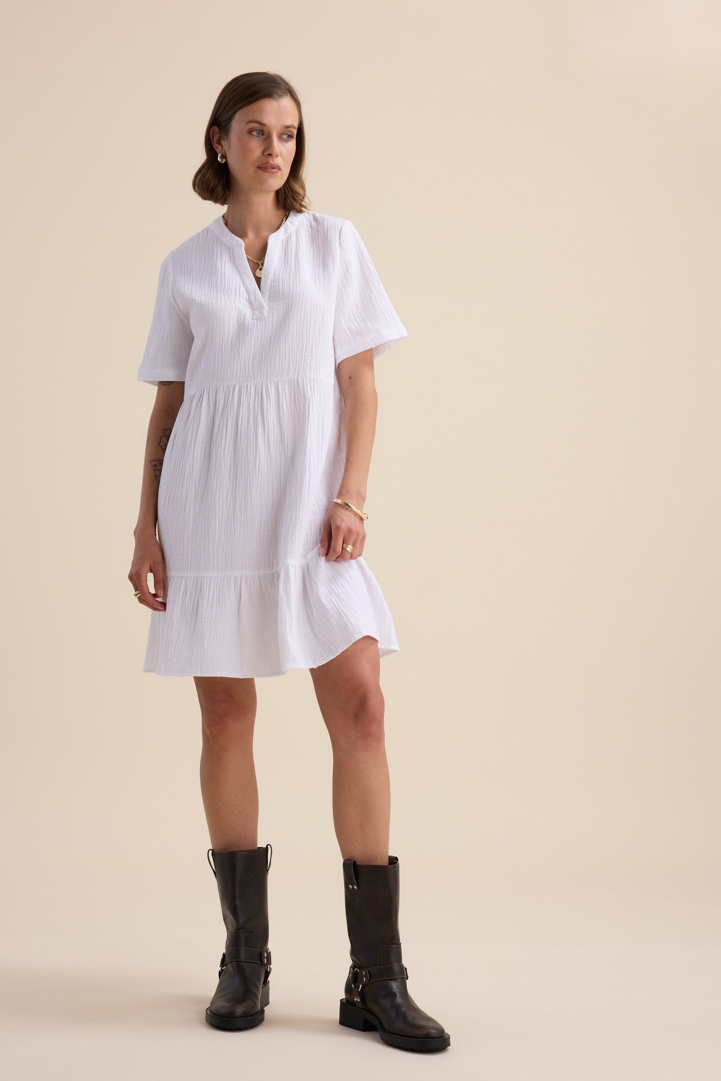 Elementary Textured Mini Dress