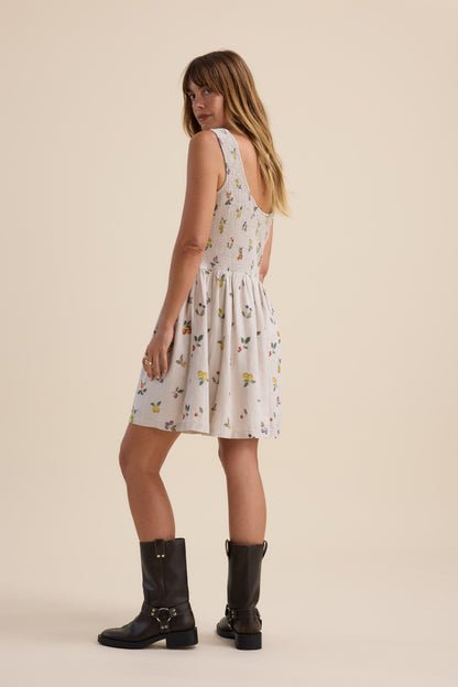 The Linen Studio Shirred Drop Waist Dress