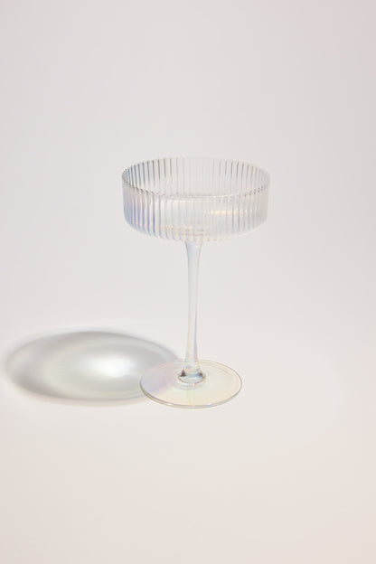 Homelab Iridescent Ribbed Cocktail Glass Set