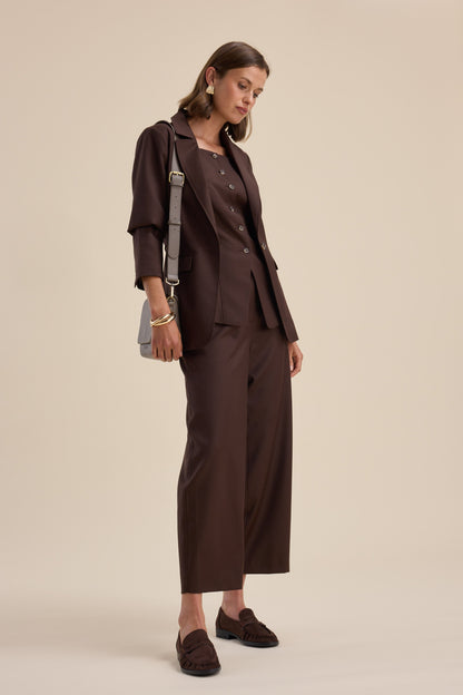 The Wool Blend Barrel Leg Pants
