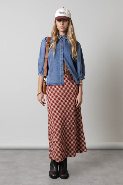 Ruby Denim Gather Sleeve Shirt