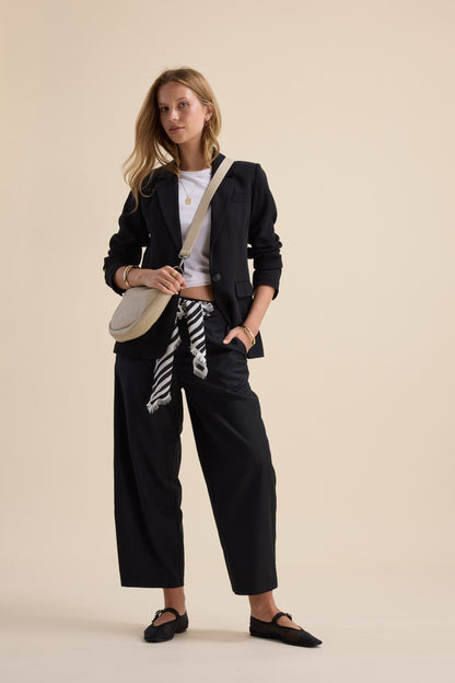 The Wool Blend Barrel Leg Pants