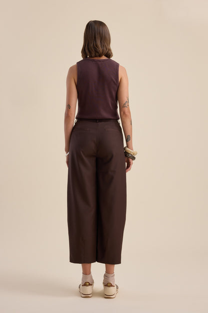 The Wool Blend Barrel Leg Pants