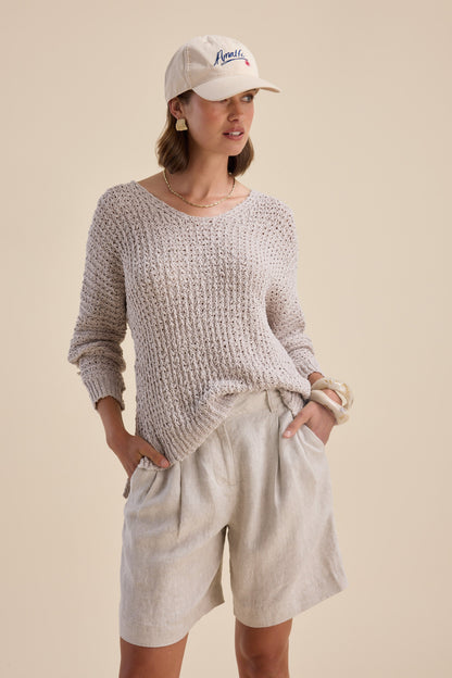 Zuri Knitted V Neck Sweater