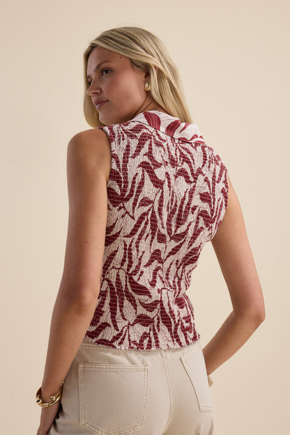 Erina Shirred Sleeveless Shirt