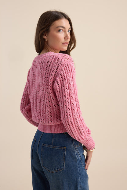 Sofia Popcorn Knit Cardigan