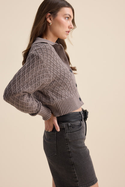 Elementary Knit Detail Cardigan