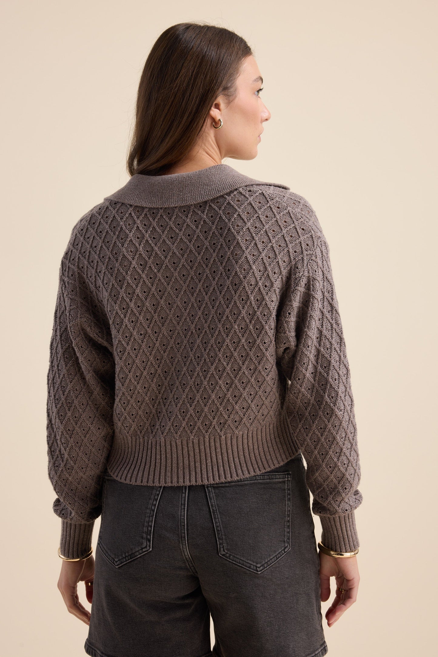 Elementary Knit Detail Cardigan