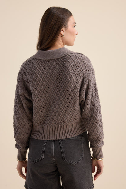 Elementary Knit Detail Cardigan